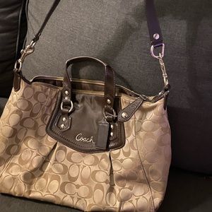 Tan and brown coach bag